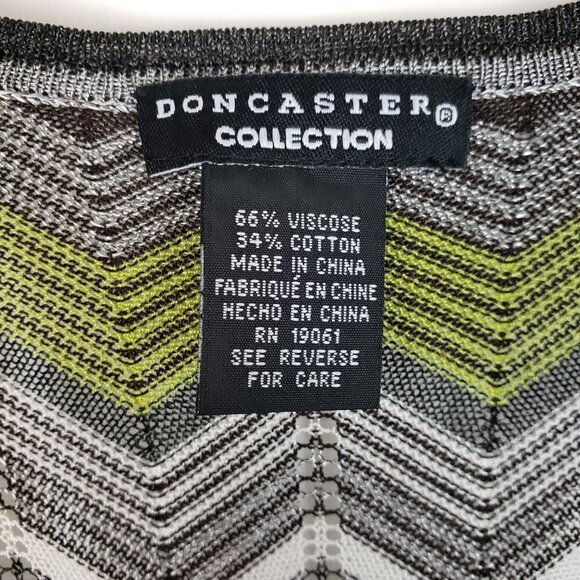 Doncaster Lightweight Cardigan Gray White Brown Lime Green Chevron Size XL - Picture 4 of 8